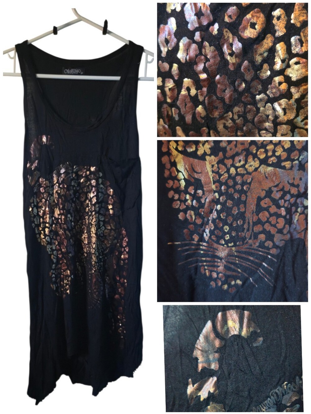 NWOT Lauren Moshi Foil Leopard  tank
